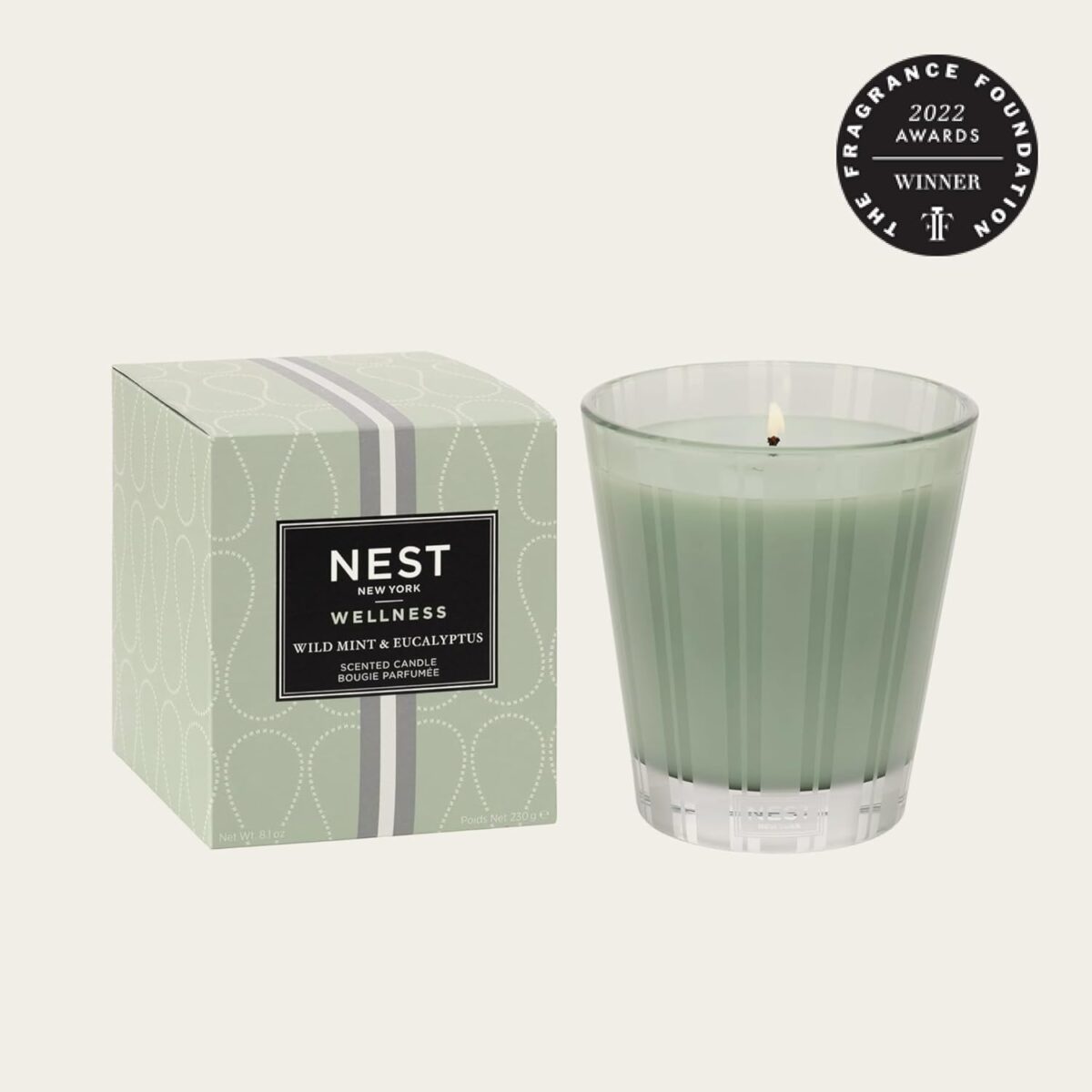 NEST New York Scented Classic Candle, Wild Mint & Eucalyptus - 8.1 oz - Up to 60-Hour Burn Time - Reusable Glass Vessel - Image 2