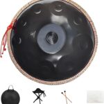 Handan 432HZ,10 Sounds 22 Inches D Minor Handpan Drum,Prremium Steel Hand Pan Instrument for Adults,Classic Black