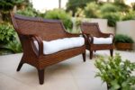 RSH DECOR: 3-Piece Wicker Tufted Cushion Set | 41” x 19" & 19" x 19" | All-Weather Spun Fabric | Water Resistant | Outdoor Loveseat & U-Shape Cushions for Patio Furniture | Gregoire Fresco - Image 4