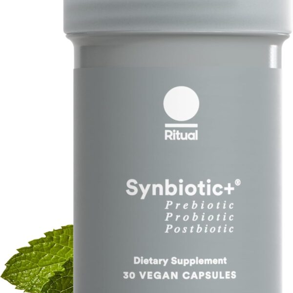 Ritual Synbiotic+ Probiotic, Prebiotic, Postbiotic, 3-in-1 Supplement for Gut Health and Digestive Support, Regularity, Bloat, Immune, Vegan Delayed-Released Daily Capsule, Women and Men, 30 Day