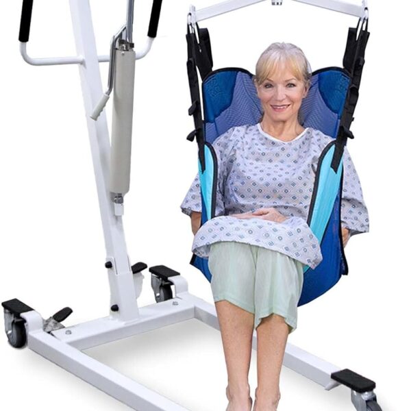 Vive Hydraulic Patient Lift for Home Use with Sling - Portable, Medical Patient Transfer Lift System - Sit to Stand Lift Assist for Elderly - Floor & Fall Elderly Lift - for Car, Wheelchair & Bed
