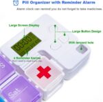 7 Day Pill Organizer,4 Reminder Alarms, Loud Sound,14 Large Compartments,Large Screen,Moisture-Proof Design,Hold Vitamins,Fish Oil,Supplements,Weekly Pill Box/Cases,Daily Medicine Dispenser - Image 2