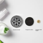 Incense Burner, Incense Burner Holder, Cast Iron Incense Burner with Incense Stick Holder and Fireproof Cotton. Ideal for Incense Sticks, Resin Incense, Cone Incense and Ritual Purpose, Decor, Etc.… - Image 3