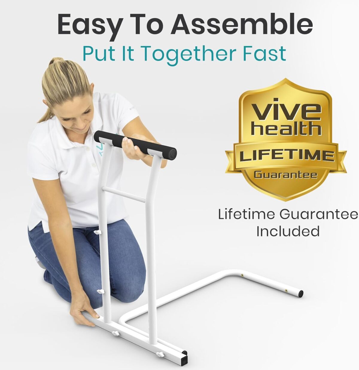 Vive Toilet Safety Frame with Arms (FSA/HSA Eligible) - Toilet Safety Support Rail for Seniors - Toilet Bar with Handles for Elderly, Handicapped & Disabled - Bathroom Assistance Aid to Help Stand - Image 5