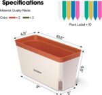 VIVOSUN Self-Watering Planters, 4-Pack 10.5 Inch Compact Rectangular Window Herb Planter Box with 10 PCS Plant Labels, Plant Container for Basil, Flowers, Succulents, Indoor & Outdoor - Image 7