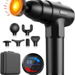 AERLANG Massage Gun with Heat,Deep Tissue Massage Gun, Back and Neck Massager for Pain Relief,Muscle Percussion Massage Gun, Hand held Massage Gun with 7 Heads&Silent,Birthday Gifts for Men Women