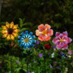 4 Pack Outdoor Solar Lights,Outdoor Waterproof Metal Art Stick Flowers,Garden Decor for Women Mom Grandma Halloween Hanging Metal Stakes Lights for Garden,Lawn,Patio - Image 4
