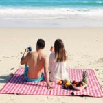 Extra Large Picnic Blanket Beach Blankets, Outdoor Foldable Waterproof Sand Mat for Beach Camping Hiking Travel Family Concerts Grass Park Music Festival Lawn Mats (Red, 80x60inch) - Image 3