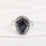 Natural Black Tourmaline Ring, Rough Tourmaline Ring, October Birthstone, Bohemian Ring, 925 Sterling Silver, Womens Ring, Christmas, Handmade, Statement Jewelry, Raw Gemstone Jewelry (8) - Image 5