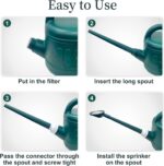 2 Gallon Watering Can for Outdoor Plants with Removable Long Spout and Stainless Steel Sprinkler Head, Large Plastic Watering Can for Garden Flowers Plants - Image 6