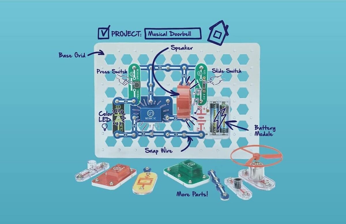 Snap Circuits Jr. SC-100 Electronics Exploration Kit, Over 100 Projects, Full Color Project Manual, 28 Parts, STEM Educational Toy for Kids 8 + - Image 9