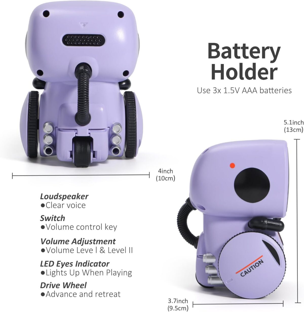 GILOBABY Kids Robot Toys, Interactive Robot Companion Smart Talking Robot with Voice Control Touch Sensor, Singing, Dancing, Recording, Repeat, Birthday Gifts for Girls Ages 3+ Years (Purple) - Image 6