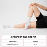 COOLMATE 3 Pairs Ruffle Pilates Socks with Grips for Women, Cute Non - Slip Crew Socks for Yoga, Barre, Lagree, Pregnant (US, Numeric, 6, 10, Regular, Regular, 3, Off-White) - Image 4