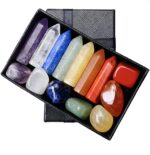 Chakra Crystal Stones Healing Kit, Healing Crystal Wands Crystals Points Reiki, 7 Chakra Set Tumbled Stones Reiki Chakra Meditation Therapy - Image 3