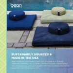 Bean Products Meditation Cushion Set - Zafu and Zabuton Meditation Pillows for Sitting on Floor, Yoga Cushion, Cotton Yoga Pillow, Zen Kneeling Prayer Pad- Made in USA - Round, Black - Image 7