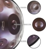 Handpan Drum, 22-Inch 10-Note 440Hz D Minor Kurd Handpan, Includes Soft Bag, 2 Mallets, Stand and Dust-Free Cloth (Purple) - Image 4