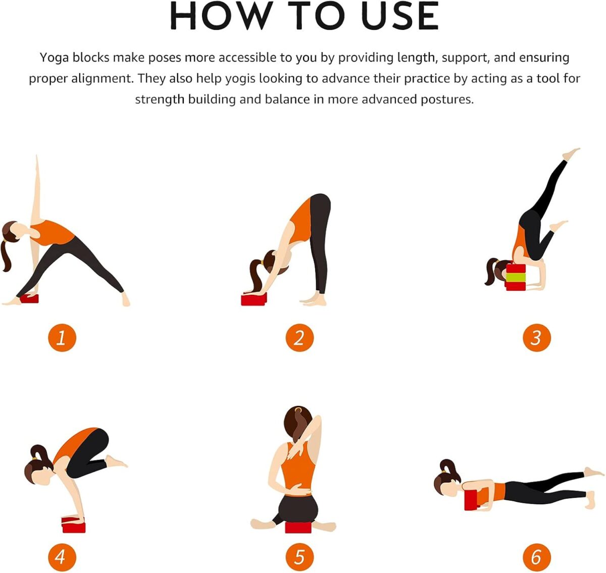 Overmont Yoga Block 2 Pack Supportive Latex-Free EVA Foam Soft Non-Slip Surface for General Fitness Pilates Stretching and Meditation 9"x6"x3" Yoga Strap Included - Image 7
