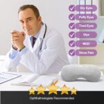 Umisleep Lavender Eye Mask, Aromatherapy Weighted Sleep Mask for Dry Eyes Men Women, Microwave Heated Hot Therapy Eye Cover Moist Compression Pain Relief, Eye Pillow for Puffy Eyes, Sinus Pain, Grey - Image 2