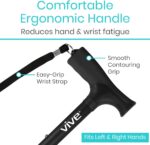 Vive Folding Cane - Foldable Walking Cane for Men, Women - Fold-up, Collapsible, Lightweight, Adjustable, Portable Hand Walking Stick - Balancing Mobility Aid - Comfortable Ergonomic Handle - Image 3