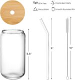 NETANY 2 Pack Glass Cups with Bamboo Lids and Straws 16 oz, Gifts for Women, Drinking glasses set, Iced Coffee Cup, Tea Cup, Cute Aesthetics Tumbler Cup, Mothers Day, Birthday Gifts for Her Mom - Image 7