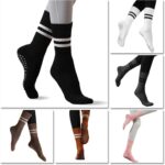 Flydo Pilates Grippy Socks with Grips for Women Yoga Non Slip Long Socks for Pure Barre, Ballet,Dance Workout 2-5 Pack - Image 4