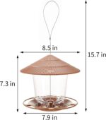 Hanging Bird Feeder Squirrel Proof for Outdoor Wild Bird Seed, Brown - Image 5