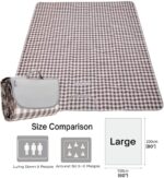 Outdoor Picnic Blanket, Foldable Waterproof Sand Beach Mat,Large 80x60in Beach Camping Hiking Travel Family Concerts Portable Beach Blankets (Brown) - Image 6