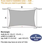 Cool Area Sun Shade Sail 12x16FT Rectangle Shade Canopy Outdoor Sunshade for Patio Backyard Garden, Dark Grey - Image 6