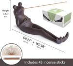 ChangWanna Frog Incense Stick Holder - Ceramic Insence Burner Ash Catcher, Insense Stand with 45 Sandalwood Sticks, Ornament for Aromatherapy/Yoga/Meditation/Home Living Room Office Decor - Image 4