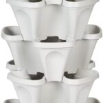 Mr. Stacky 5 Tier Stackable Strawberry, Herb, Flower, and Vegetable Planter - Vertical Garden Indoor/Outdoor