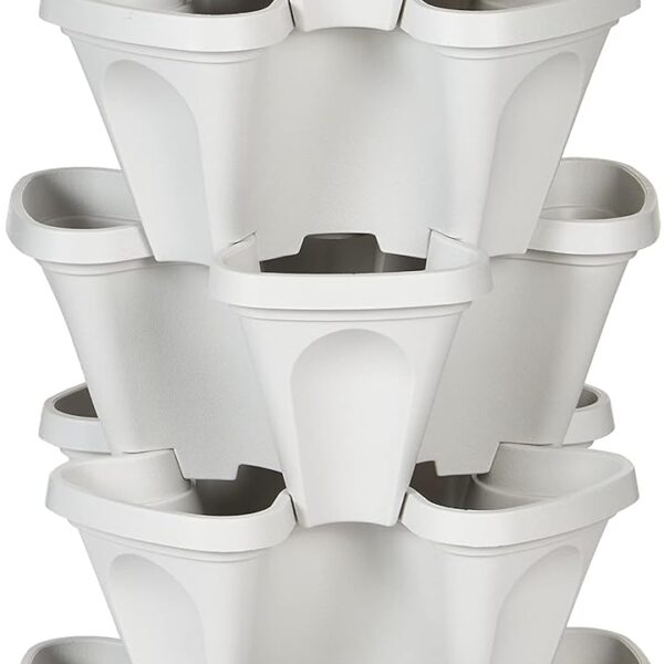 Mr. Stacky 5 Tier Stackable Strawberry, Herb, Flower, and Vegetable Planter - Vertical Garden Indoor/Outdoor