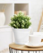 Homenote Pots for Plants, 15 Pack 6 Inch Plastic Planters with Multiple Drainage Holes and Trays,Plant Pots for All Home Garden Flowers Succulents (White) - Image 4