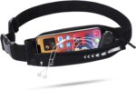 USHAKE Slim Running Belt for Women Men-Runners Phone Holder Fanny Pack Expandable, Adjustable, Bounce Free Waist Pouch bag for Workout, Money Belt, Run Gear Accessories Black