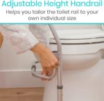 Vive Toilet Safety Rail Frame - Toilet Grab Bars for Elderly, Disabled - Assist Support Rails with Padded Handles - Stand Alone for Bathroom - Adjustable Non Slip for Adults, Seniors, Handicapped - Image 7