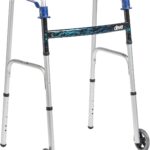 Drive Medical 10226-1 Trigger Release Folding Walker, Brushed Steel