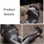 ChangWanna Frog Incense Stick Holder - Ceramic Insence Burner Ash Catcher, Insense Stand with 45 Sandalwood Sticks, Ornament for Aromatherapy/Yoga/Meditation/Home Living Room Office Decor - Image 5