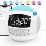 42 Sound White Noise Machine for Kids Adult Baby Sleeping + Bluetooth + Nightlight, Lullaby/Nature Soothing Sounds, 2 Alarm Clock for Bedroom Home, Adjustable Volume, 15-480 Timer, USB & AC Powered…