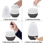 HealthSmart 500ML Essential Oil Diffuser for Large Rooms, Cool Mist Humidifier and Aromatherapy Diffuser, Adjustable Timer, Mist Mode and 7 LED Light Colors, White (Pack of 1) - Image 5