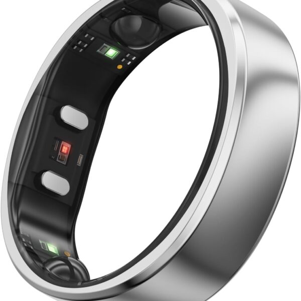 RingConn Gen 2, World’s First Smart Ring with Sleep Apnea Monitoring, No APP Subscription, 12-Day Battery Life, Stress/Heart Rate/Women's Health Tracker, Android & iOS Compatible (Silver, Size 10)