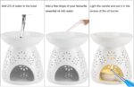 Lawei Set of 3 Ceramic Tealight Candle Holder, Essential Oil Burner Wax Melt Burners, Aromatherapy Aroma Diffuser Burner for Home Bedroom Decor Christmas Housewarming Gift - Image 3