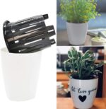 OJYUDD 8 Pack 4 Inch Self Watering Plastic Planter with Inner Pot White Flower Plant Pot,Modern Decorative Flower Pot for All House Plants,Flowers,Herbs,African Violets - Image 5