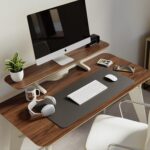 HOEK Office Desk Bundle, 47.5" x 23" - Modular Shelving, Storage Hook, Wall-Mountable Desk for Small Spaces & Work from Home Solutions - Easy Assembly Set Up & Compact Home Furniture (Walnut/White) - Image 2