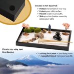 Zen Garden Kit 11x8in. Beautiful Japanese Decor Mini Rock Feature Gift Set for Home, Office Desk. Zen Sand Garden, 6 Tools, 15 Accessories. Sand Tray Therapy Desktop Meditation Room - Image 5