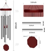 2 Pack Pgzsy Memorial Wind Chimes Outdoor Large Deep Tone, Elegant Sympathy Wind-Chime Personalized with 6 Tuned Tubes for Garden Patio Balcony and Home - Image 2