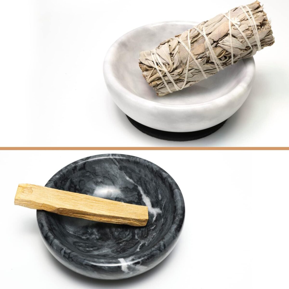 Natural Marble Incense Holder, Incense Holder for Sticks and Backflow Incense, Handmade Stick Incense Holder Ideal for Smudging, Incense Burning, Decoration.Easily Grab All Incense Ash (Black) - Image 6