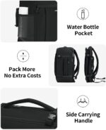 ECOHUB Travel Backpack for Men Women, Carry on Backpack with USB Charging Hole, Spirit Airlines Personal Item Bag Flight Approved, 15.6 Inch Laptop Backpack with Anti Theft Pockets, 30L, Black - Image 6