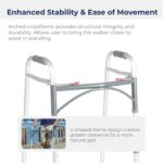 Drive Medical Deluxe 2-Button Folding Walker, Lightweight Walkers for Seniors and Adults, Medical Walker, Bariatric Walker (Up to 350 Pounds), Standard, Silver - Image 6