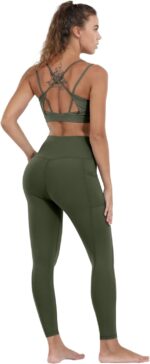 CHRLEISURE Leggings with Pockets for Women, High Waisted Tummy Control Workout Yoga Pants - Image 4