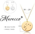 MEVECCO Gold Necklace Coin Disc Zodiac 12 Constellation Star Connected Engraved Horoscope Sign Astrology Pendant 18K Gold Plated Chain Dainty Personalized Simple Jewelry - Image 5