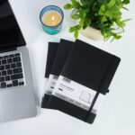 POPRUN 8 Pack Black Lined Journal Notebooks, Waterproof PU Leather Hardcover, A5 Classic College Ruled Journals for Writing, Business Work, School Note Taking, 5.5 x 8.3 inch, 240 Pages Notepad - Image 6